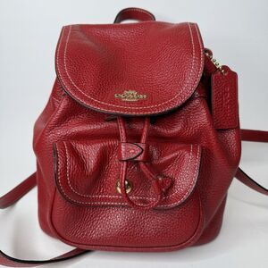 Coach Pennie 22 Backpack C4121 Red Pebbled Leather Rucksack